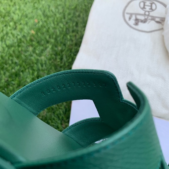 ❌SOLD❌ BNIB Hermes Oran Sandals Vert Lierre 37 - Picture 5 of 11